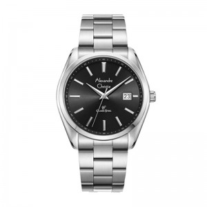 Alexandre Christie AC 8656 Silver Black Man MDBSSBA